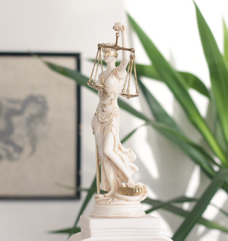 Lady Justice Statue Scales of Justice Themis Blind Goddess Etsy