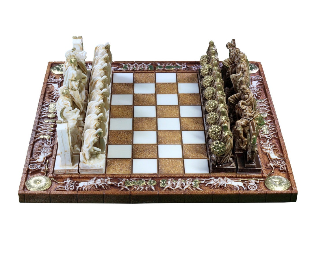 Ancient Greek Mythology Chess Set Chess Board and Pieces 300 Spartans ...