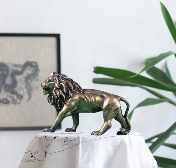 Lion Figurine Handmade Marble Lion Sculpture Home Decor Etsy