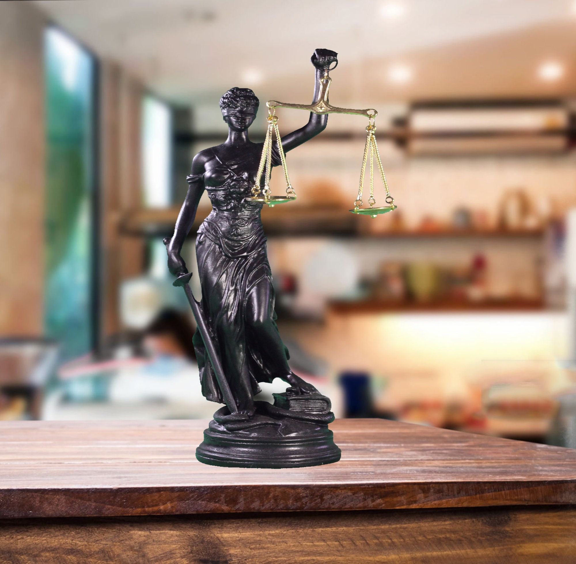 Lady Justice Statue Scales of Justice Art 34cm14in Etsy UK