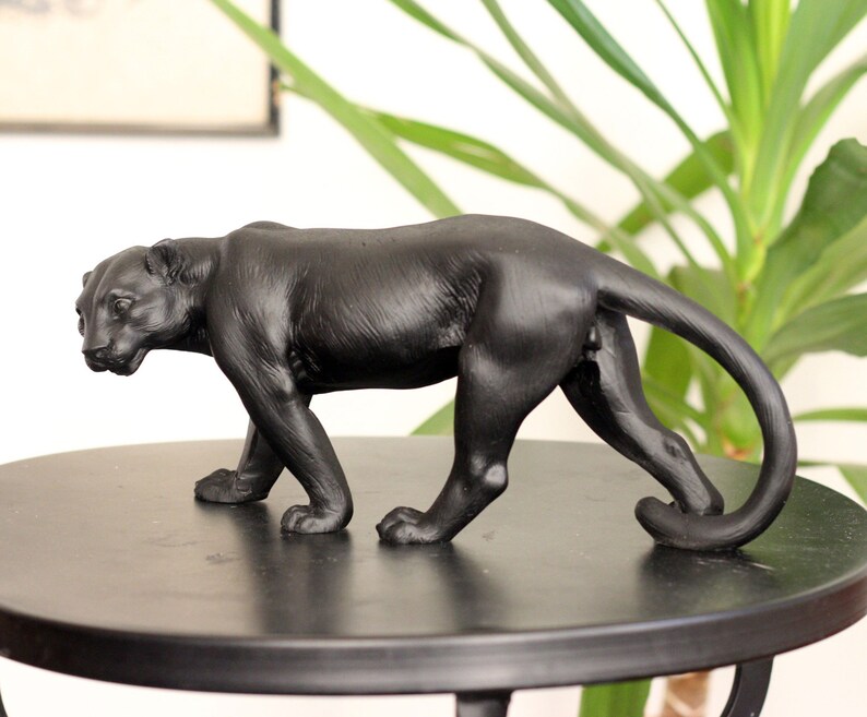Panther Statue Marble Sculpture Panther Figurine Handmade Etsy UK