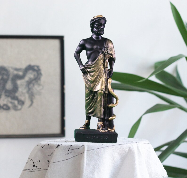 Ancient Greek God Asclepius Statue Medicine God Etsy