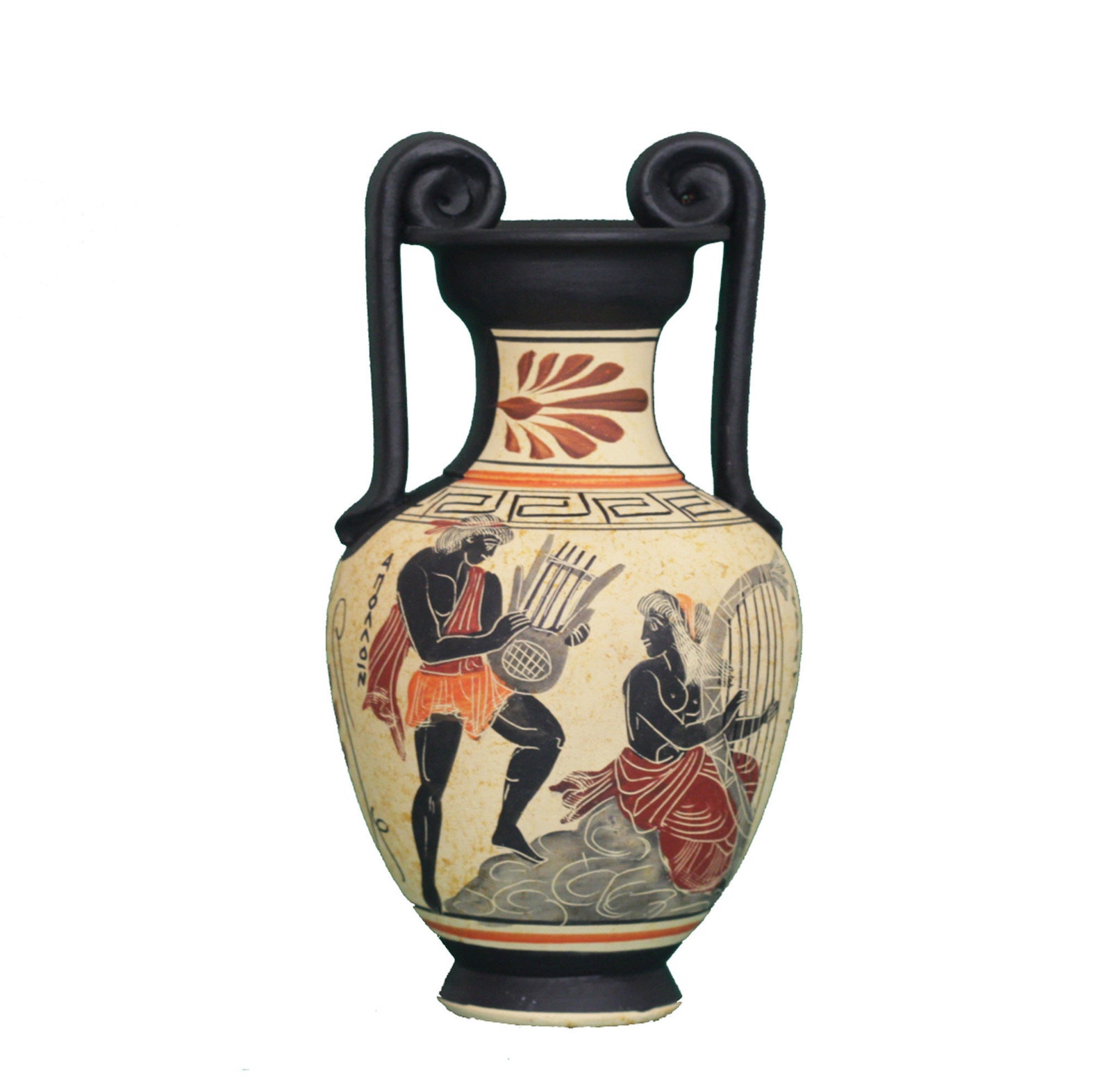 Greek Pottery Vase Apollo God & Erato Ancient Greek Amphora Etsy