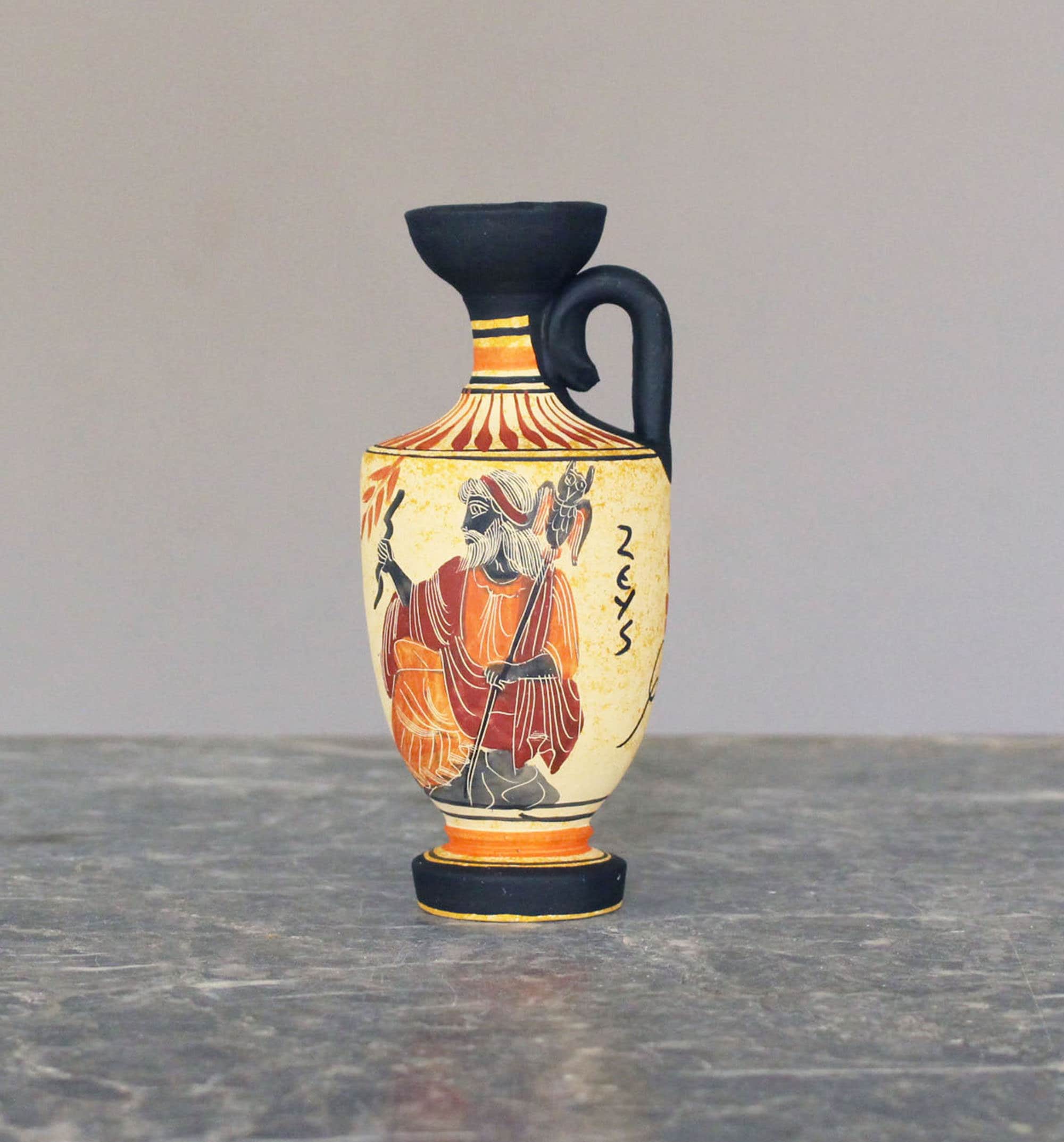 Greek Vase Zeus God Ceramic Pottery Handmade Amphora Etsy