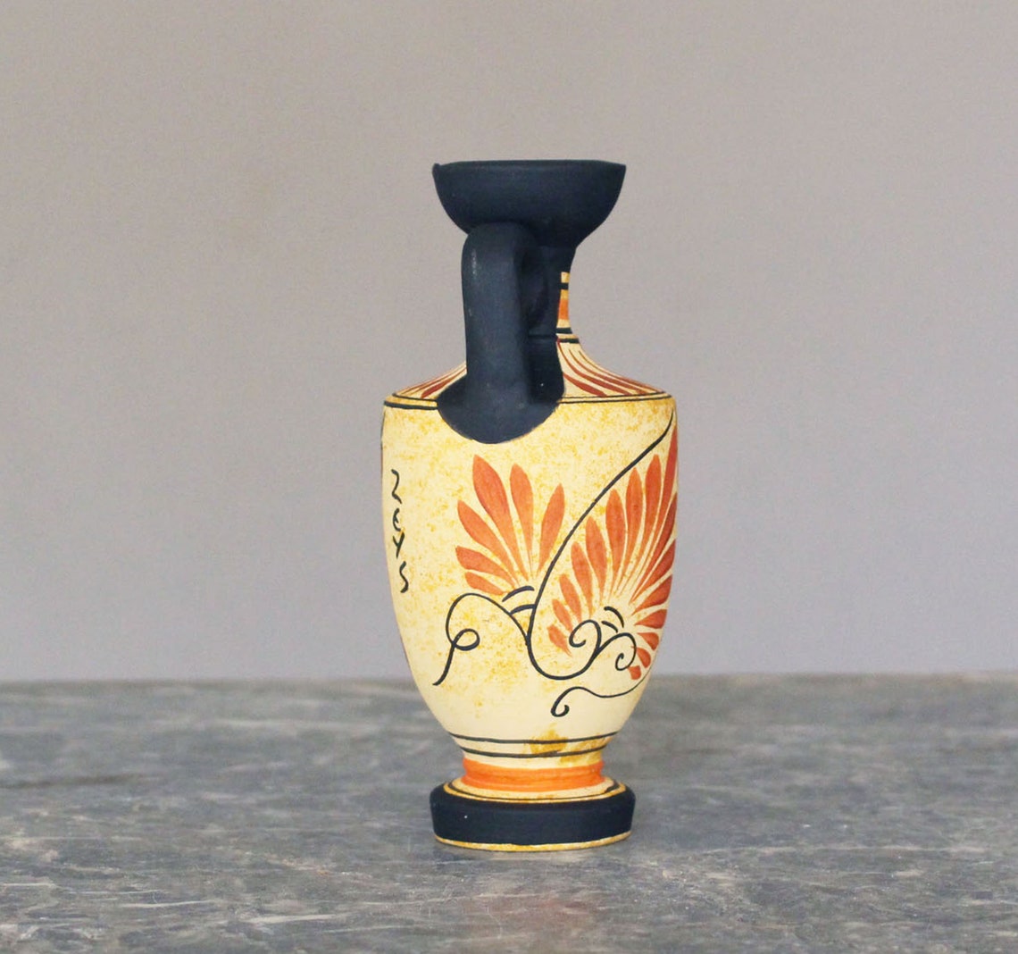 Greek Vase Zeus God Ceramic Pottery Handmade Amphora Etsy