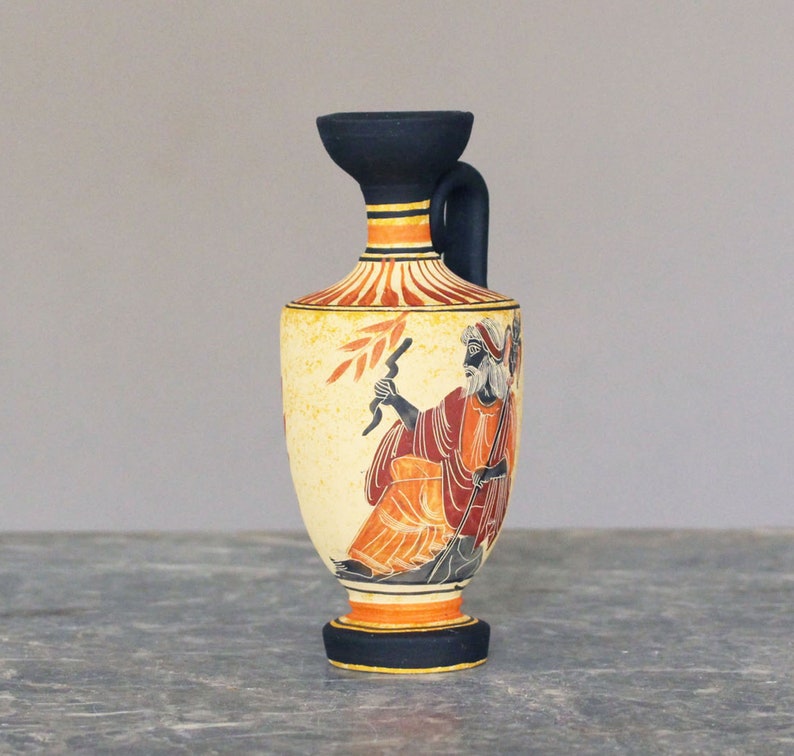Greek Vase Zeus God Ceramic Pottery Handmade Amphora Etsy