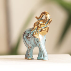 Elefant Statue Bronze Skulptur Feng Shui Glückselefant Figur Bild 1