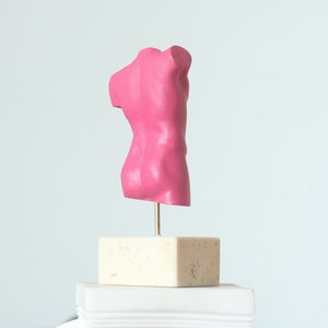 Nude Male Sculpture Pink Hand Painted Erotic Figurine, 5.5 image 5