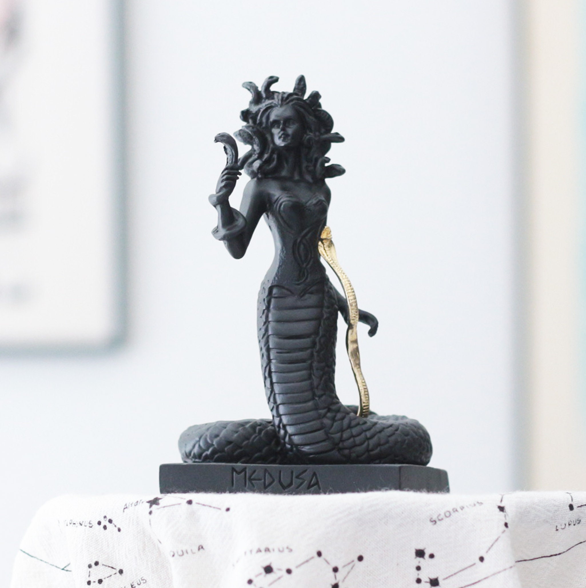 Medusa Statue Mermaid Figurine Marble Sculpture 20cm-8in | Etsy