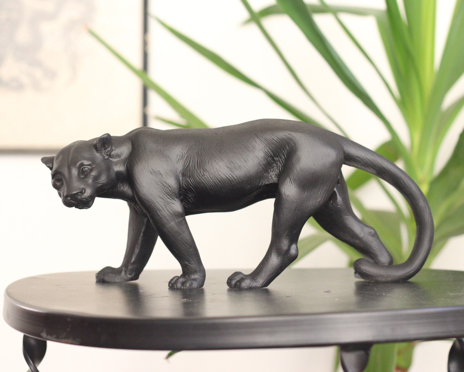 Panther Statue Marble Sculpture Panther Figurine Handmade Etsy