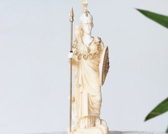 Athena Statue Greek Goddess Sculpture Handmade Marble Statue, 16cm/6.3in