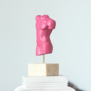 Nude Male Sculpture Pink Hand Painted Erotic Figurine, 5.5 image 3