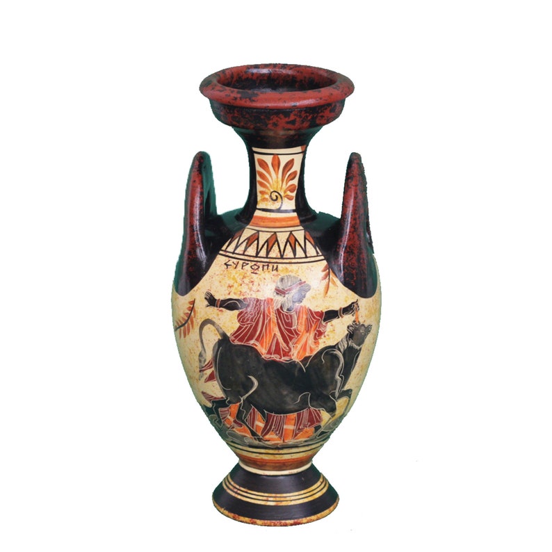 Greek Vase Europe & Zeus God Ancient Greek Amphora Vase Etsy