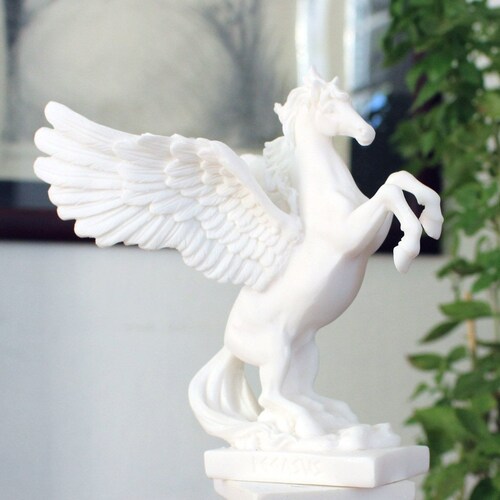 Pegasus Horse Statue - 11" Tall Greek Mythology Sculpture In Bronze Finish Polyresin