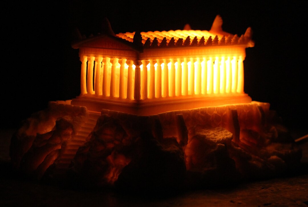 Parthenon Statue Night Lamp, Greek Statue Lamp, Acropolis at Night