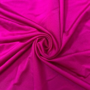 Premium Nylon Lycra Stretch Fabric - Four Way All Way Stretch Lycra Material - Plain Colour Cerise Pink - For Swimwear, Dancewear, Gymwear