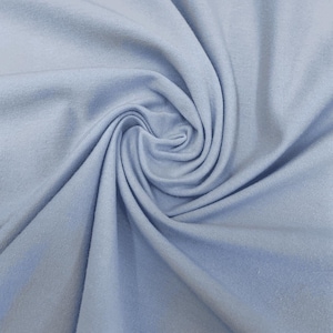 Premium Cotton Elastane Single Jersey - Soft Stretch Spandex Fabric - Sky Blue Jersey Cotton By The Metre - Mediumweight T-shirts Leggings