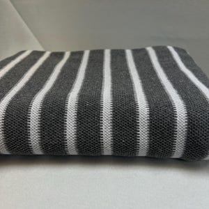 tessuto di cotone a righe grigio e bianco - materiale a righe in maglia di cotone acrilico - forniture per cucire tessuto per abbigliamento a maglia - jersey al metro