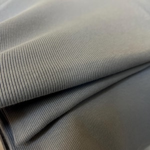 Cotton Jersey Fabric Ribbing, 2x2 Stretch Rib Knit Cuffing Waistband Material, 300 GSM Cotton Elastane Rib Knitted & Dyed In UK. Denim