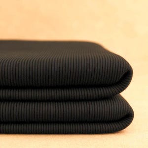 Cotton chunky fat knit luxury rib 2 x 2 - heavyweight ribbing cuffs collars waistbands garments - heavy trimming black by the metre - 650GSM
