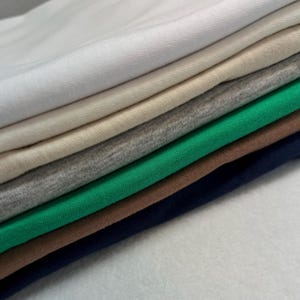 Cotton Jersey Fabric By The Metre - 100% Cotton Knitted T-Shirt Lightweight Material - Plain Colour Clothing Fabric - For Baby Wear Apparel