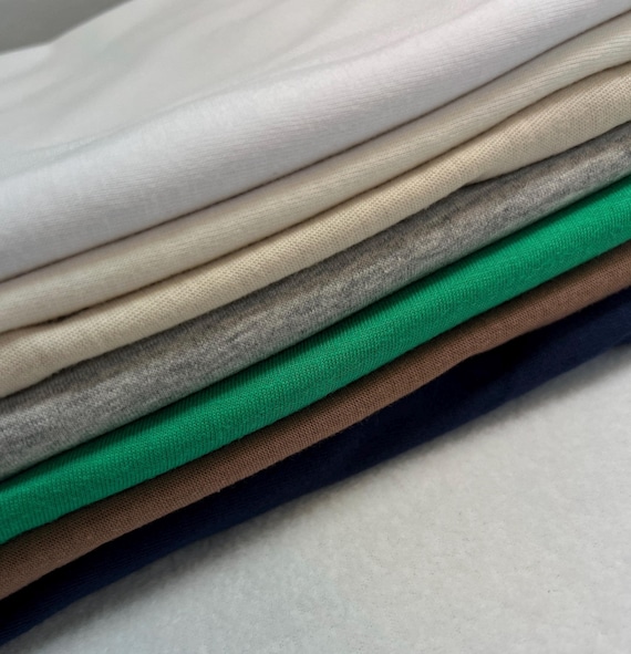 Cotton Jersey Fabric By The Metre 100% Cotton Knitted T-Shirt Lightweight  Material Plain Colour Clothing Fabric For Baby Wear Apparel