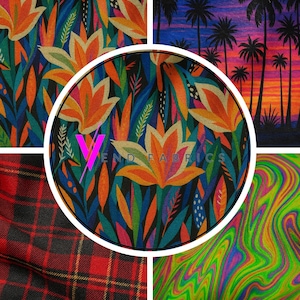 Custom print fabric create your design - print on demand polyester fashion sports wear fabric - digital sublimation print - bright colourful