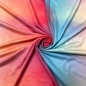 Ombre Multi Colour Printed Fabric - Digital Print Gradient Jersey Fabric - Sublimation Print Bright Dye - Stretch Print Fabric - 5 Metres