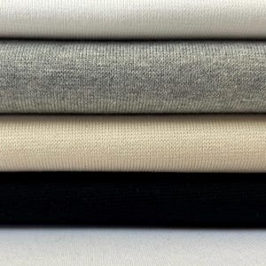 Cotton Rib Knit Fabric , Heavy Thick Jersey Ribbing Cuffs Collars Fabric , Durable Cotton Jersey Knit Ribbed Material, Heavy Knit Rib 300gsm