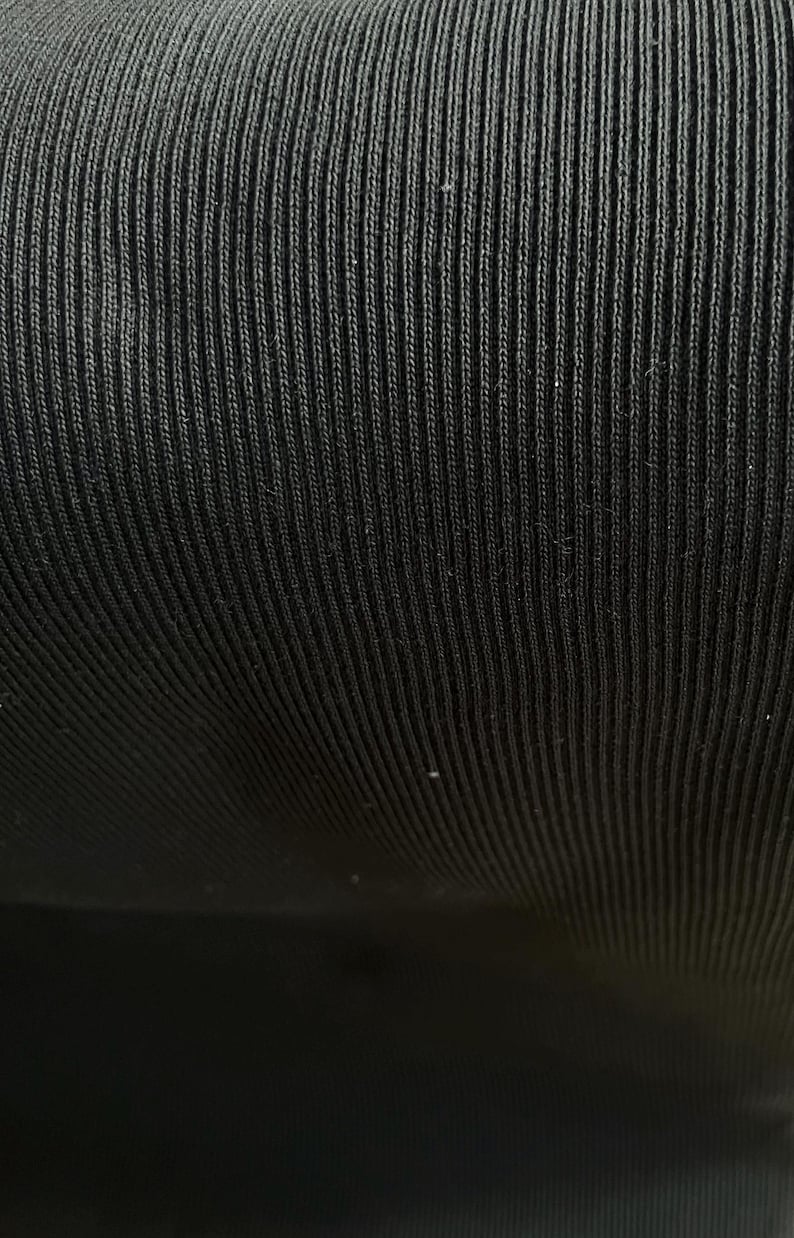 Chunky Fat Knit Ribbing Trim Fabric - Black Cotton Heavyweight - Heavy ...
