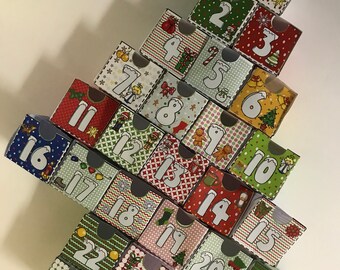 Christmas advent calendar and lucky/challenge/activity messages