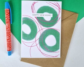 Happy New Home card | Modern abstract minimalist New Home card | First home together card | Forever home | Send direct, personalise message