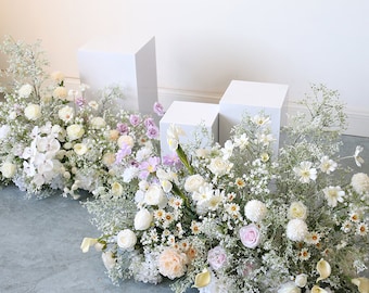 Babys Breath Artificial Flowers Wedding Arch ,Greenery Wedding Arches for Ceremony Garden Archway Party Outdoor Wedding Flower Backdrop