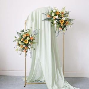 Flower Arch , Sunflower Wedding Arches Flower Backdrop Floral Swag Garden Party Wedding Aisle Decorations Floral Arrangements
