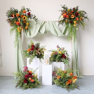 Flower Arch , Wedding Arch Flowers and Arrangements Corner Swag Wedding Backdrop , Wedding Arches for Ceremony , Artificial flowers Decor