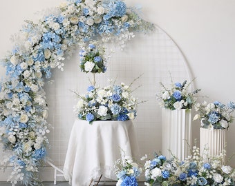 Wedding Arch ,Wedding Arches for Ceremony Blue Flower Backdrop Floral Corner Swag Wedding Decorations Floral Arrangements