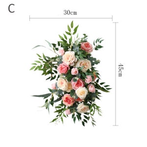 Wedding Archway Flower, Wedding Corner Swag, Outdoor Wedding Backdrop, Pink Floral Table Runner Bridal Shower Decor Floral Arch Arrangement image 7