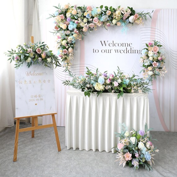 Wedding Flower Arch Wedding Corner Swag Outdoor Wedding Etsy