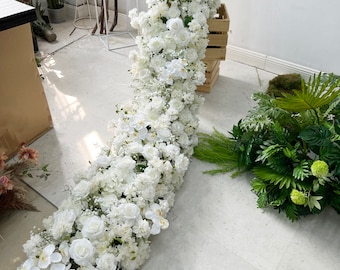 Weißer Blumenbogen Hochzeit Blumen Läufer KunstBlume Gesteck Babysbreath Blumenbogen Aisle Läufer Dekor Hochzeit Empfang