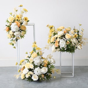 Yellow Floral Arch Decor For Wedding Table Centerpiece Flower Arrangement Flower Arch Swag For Party Event Decor Wedding Reception Decor