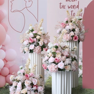 Roze Centerpieces voor Bruiloft Top Tafel Decoratieve Kunstmatige Rose Flower Ball Outdoor Wedding Decor Arrangement Road Lead Flower ball