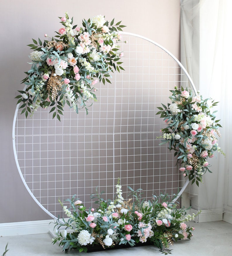 Circle Wedding Arch Flowers Wedding Corner Swag Wedding | Etsy