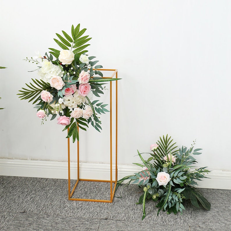 Pink Flower Wedding Arch Flower Garland Arrangement Table Etsy