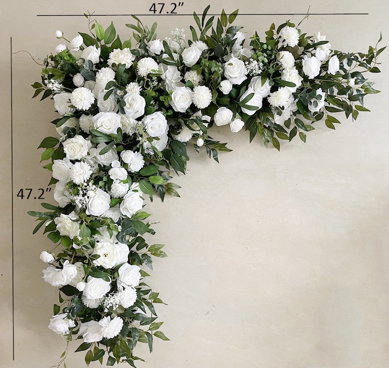 White Flower With Greenery Wedding Arch Flowers and - Etsy