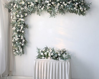 Floral Archway Wedding Arch Backdrop Flower Garland Arrangements Greenary Floral Corner Decoration Ceremony Aisle Runners Event Party Decor