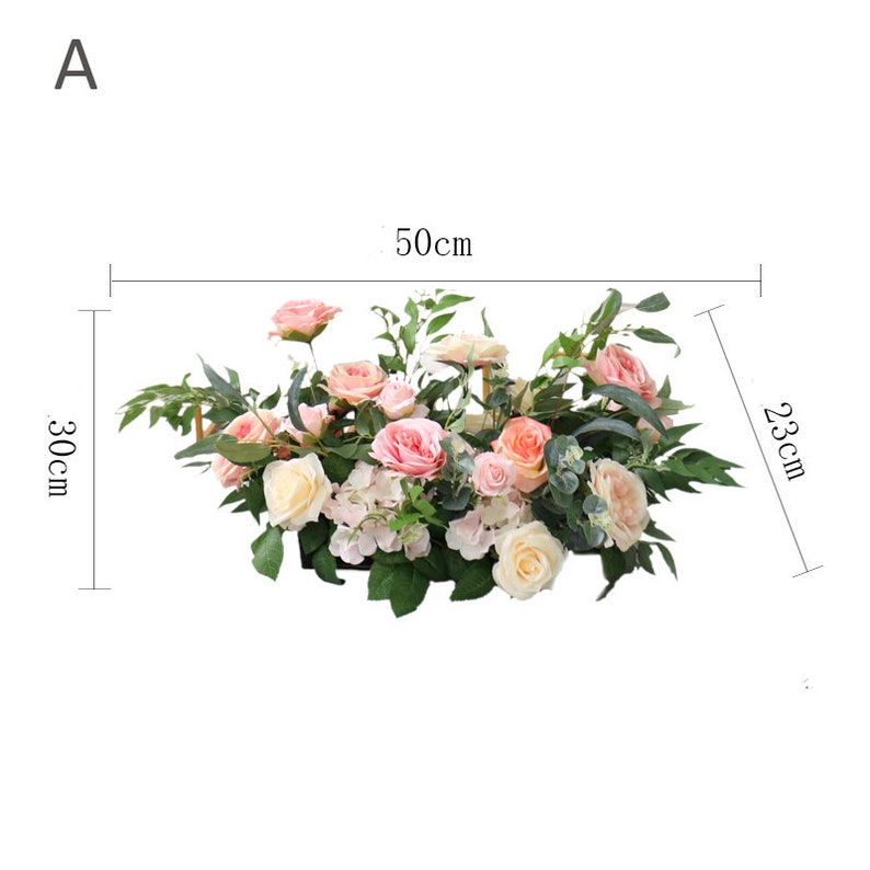 Wedding Archway Flower, Wedding Corner Swag, Outdoor Wedding Backdrop, Pink Floral Table Runner Bridal Shower Decor Floral Arch Arrangement image 5