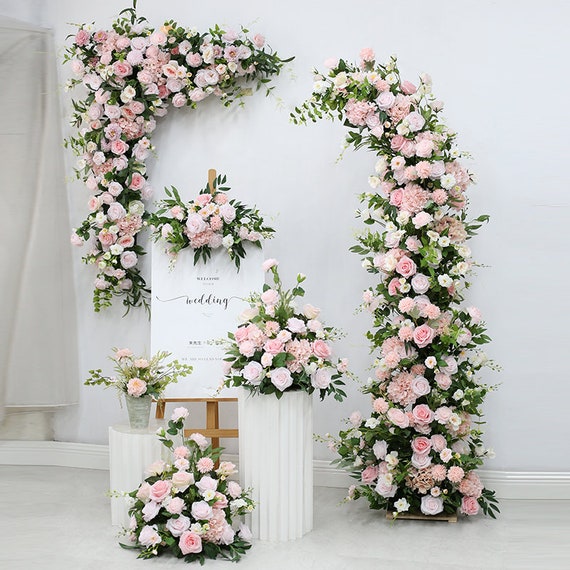 Fiore dell'arco di nozze rosa, Wedding Corner Swag, Wedding Backdrop, Party  Decor, Floral Arch Arrangement, fiori dell'arco di nozze -  Italia
