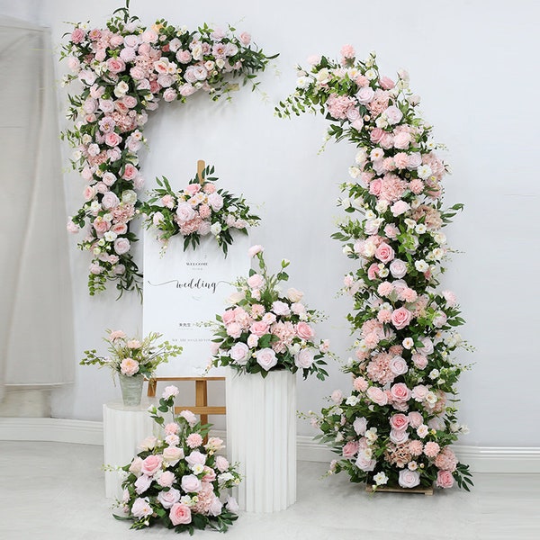 Pink Wedding Archway Flower ,Wedding Corner Swag, Wedding Backdrop, Party Decor , Floral Arch Arrangement ,wedding arch flowers