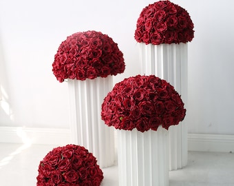 Red Rose Wedding Centerpiece Flower Wedding Top Table Decoration Artificial Floral Ball Outdoor Rose Wedding Decorations Arrangement