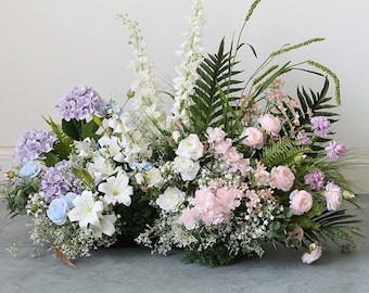 Arche de fleurs de mariage, décoration d'allée florale en soie, décoration de toile de fond